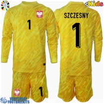 Poland Wojciech Szczesny #1 Goalkeeper Replica Home Minikit Euro 2024 Long Sleeve (+ pants)